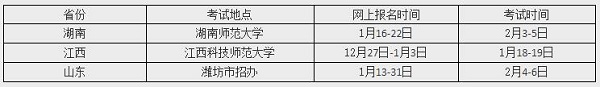 校考报名与考试地点